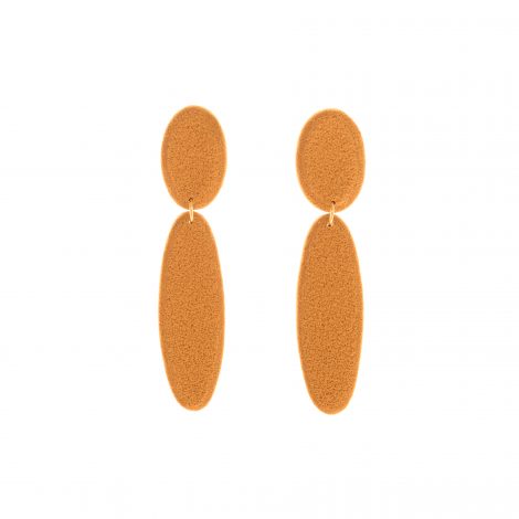 elegant polymer clay minimal ochre earrings