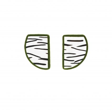LimeLight by Katerina Sfinari zebra geometrical stud earrings