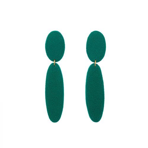 emerald modern earrings